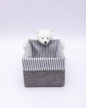 Fabric Toy Basket, for Home Storage, Teddy Bear, Grey, Paper & Fabric, Set of 2 - MARKET 99