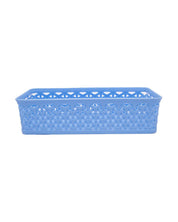 Fashion & Stationery Storage Baskets, Medium, Blue, Plastic, Set of 4 - MARKET 99