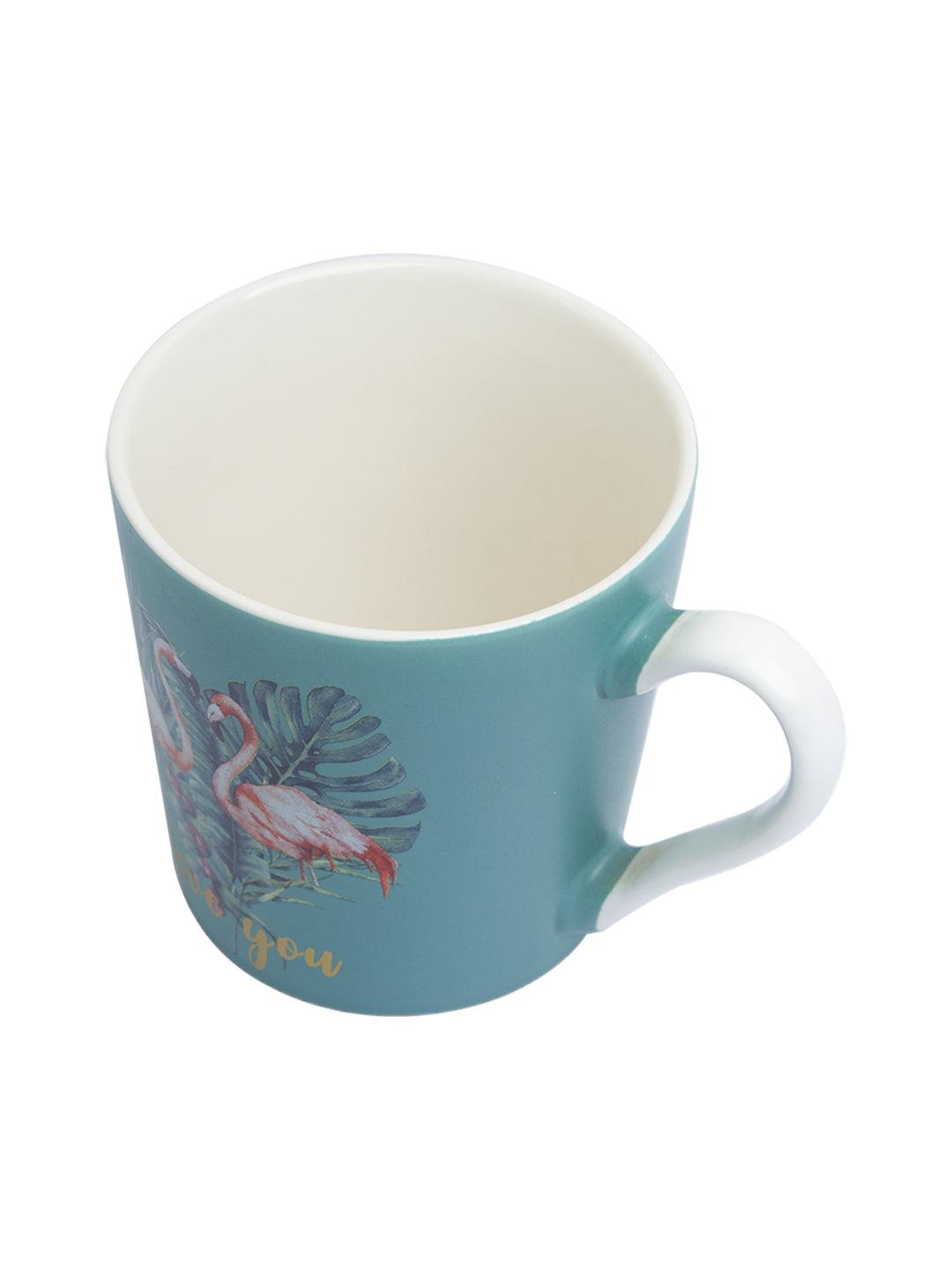 Flamingo Ceramic Mug - 400mL, Turquoise - MARKET 99
