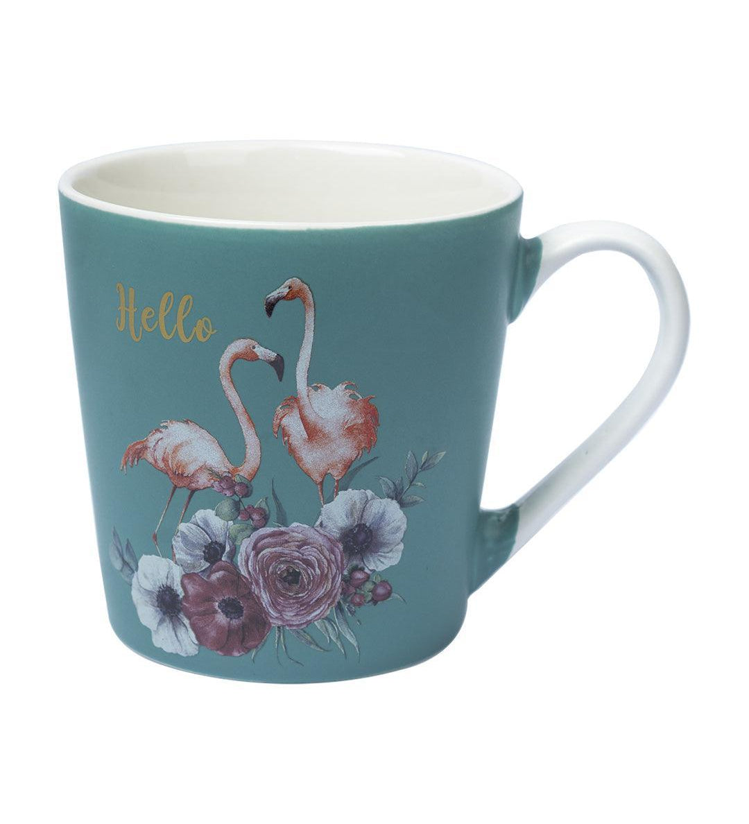 Flamingo Theme Coffee Mug - 400mL, Turquoise - MARKET 99