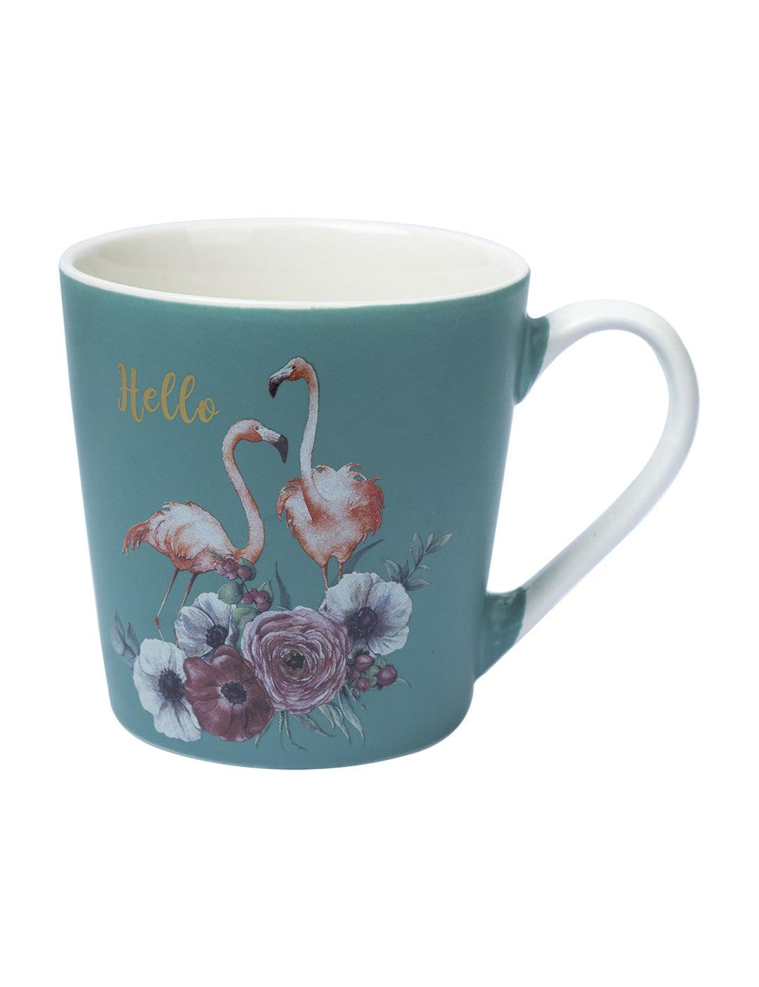 Flamingo Theme Coffee Mug - 400mL, Turquoise - MARKET 99