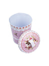 Floral Design Canister With Lid - Assorted Colour - MARKET 99
