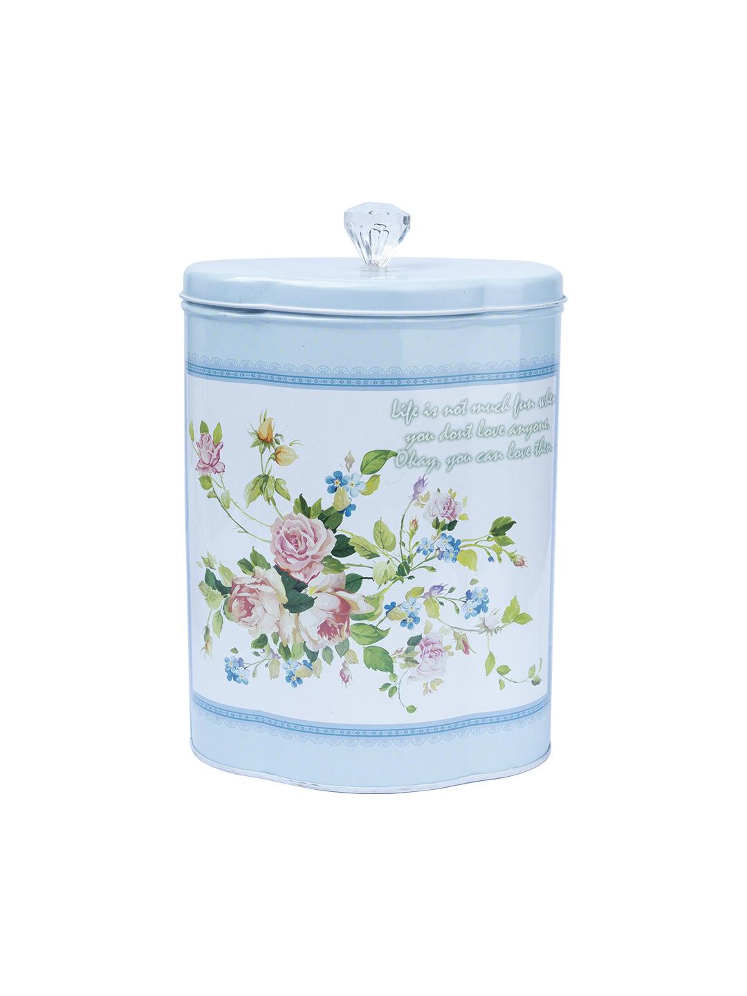 Floral Design Food Storage Tin Box - Assorted Colour - MARKET 99