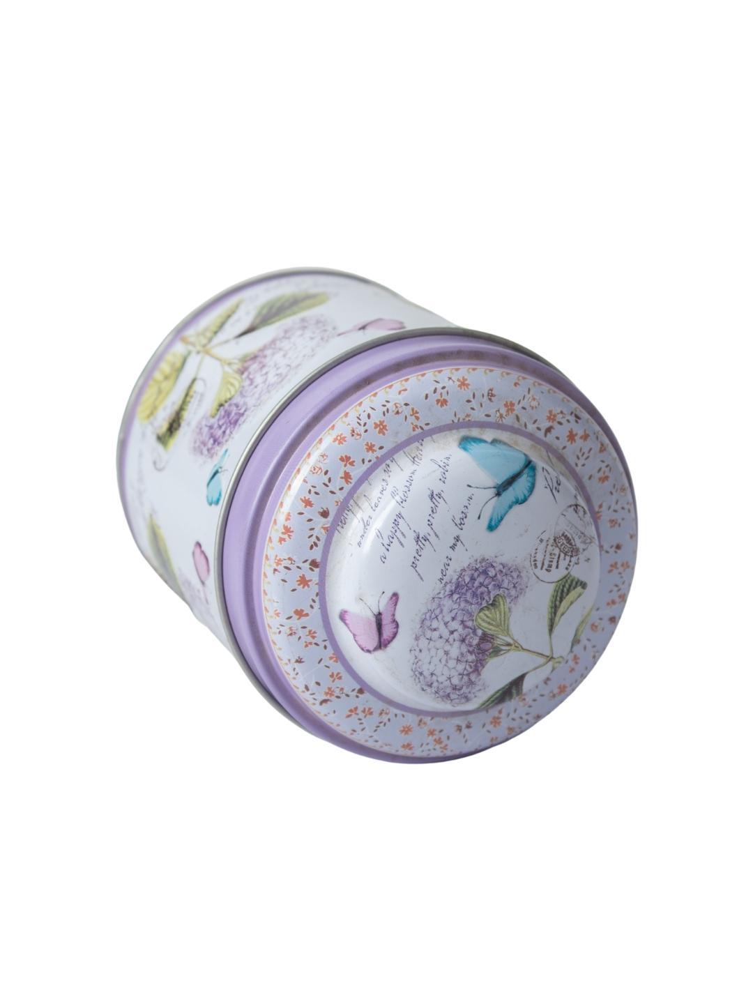 Floral Metal Tin Canister - Lavendor