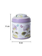 Floral Metal Tin Canister - Lavendor