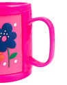 Flower Print Milk Mug for Children, Pink, Plastic, 280 mL - MARKET 99