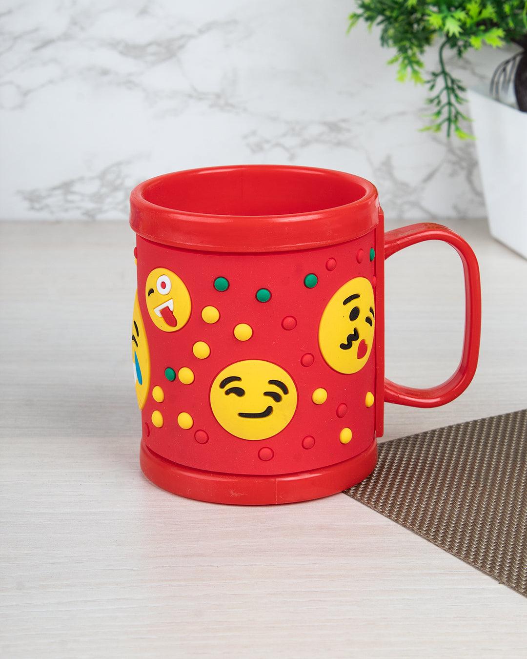 Flowers Milk Mug for Children, Red, Plastic, 280 mL - MARKET 99