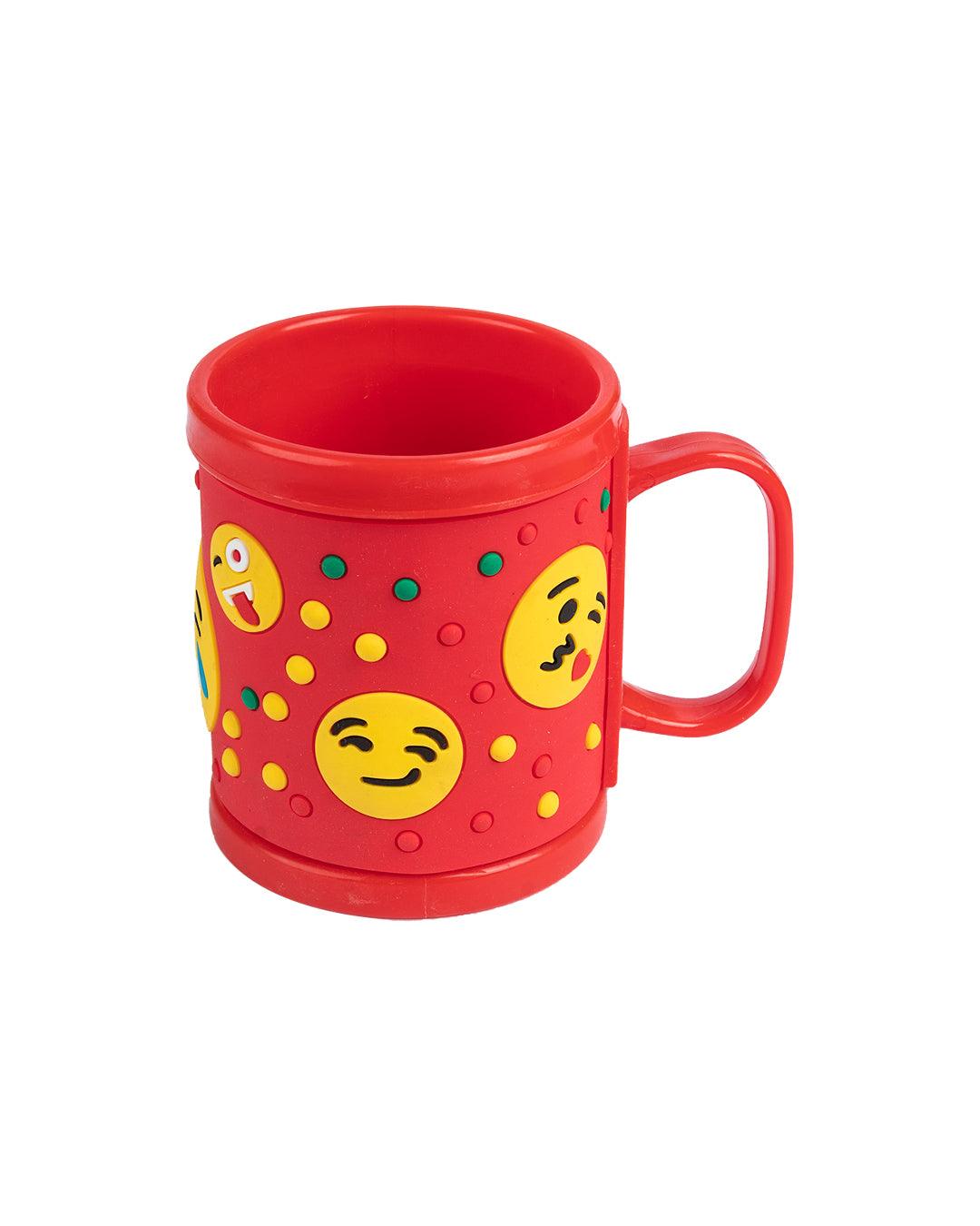 Flowers Milk Mug for Children, Red, Plastic, 280 mL - MARKET 99