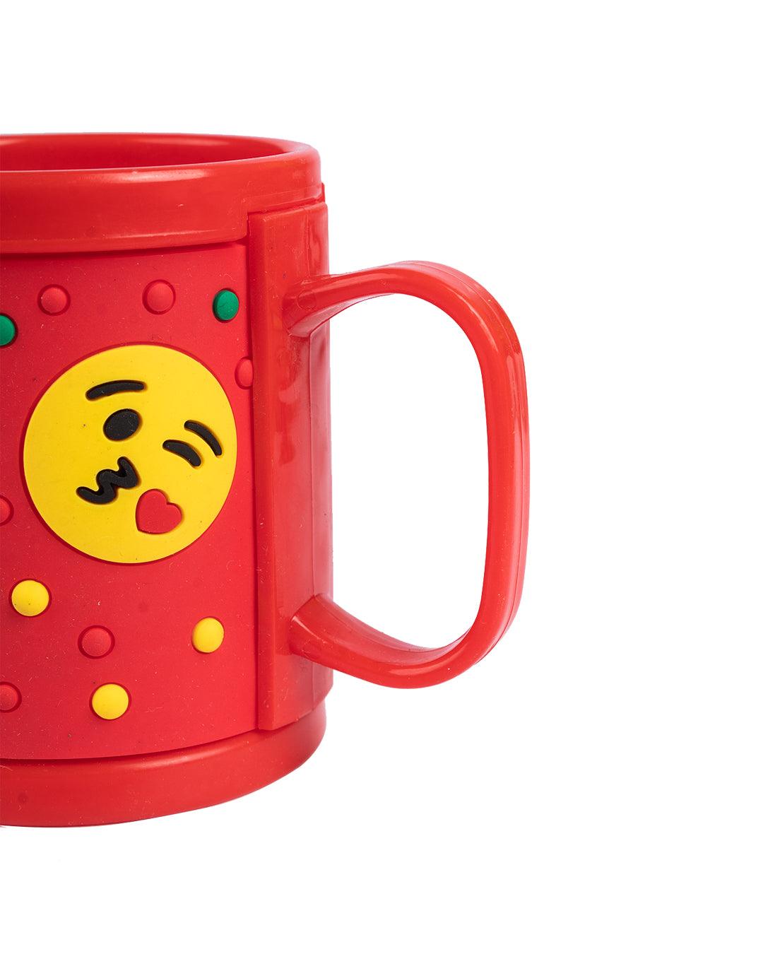 Flowers Milk Mug for Children, Red, Plastic, 280 mL - MARKET 99