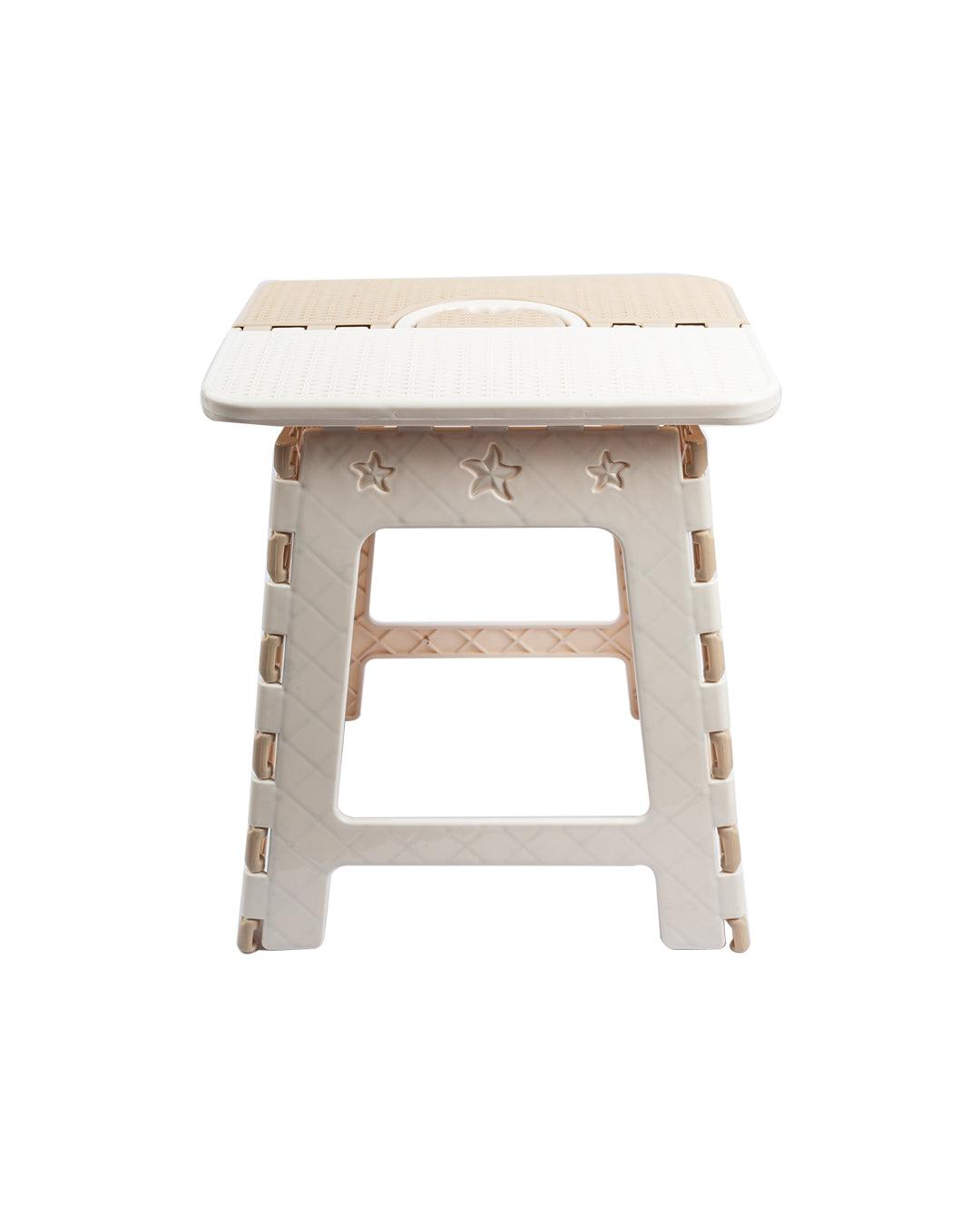 Folding Stool, Beige, Plastic - MARKET 99