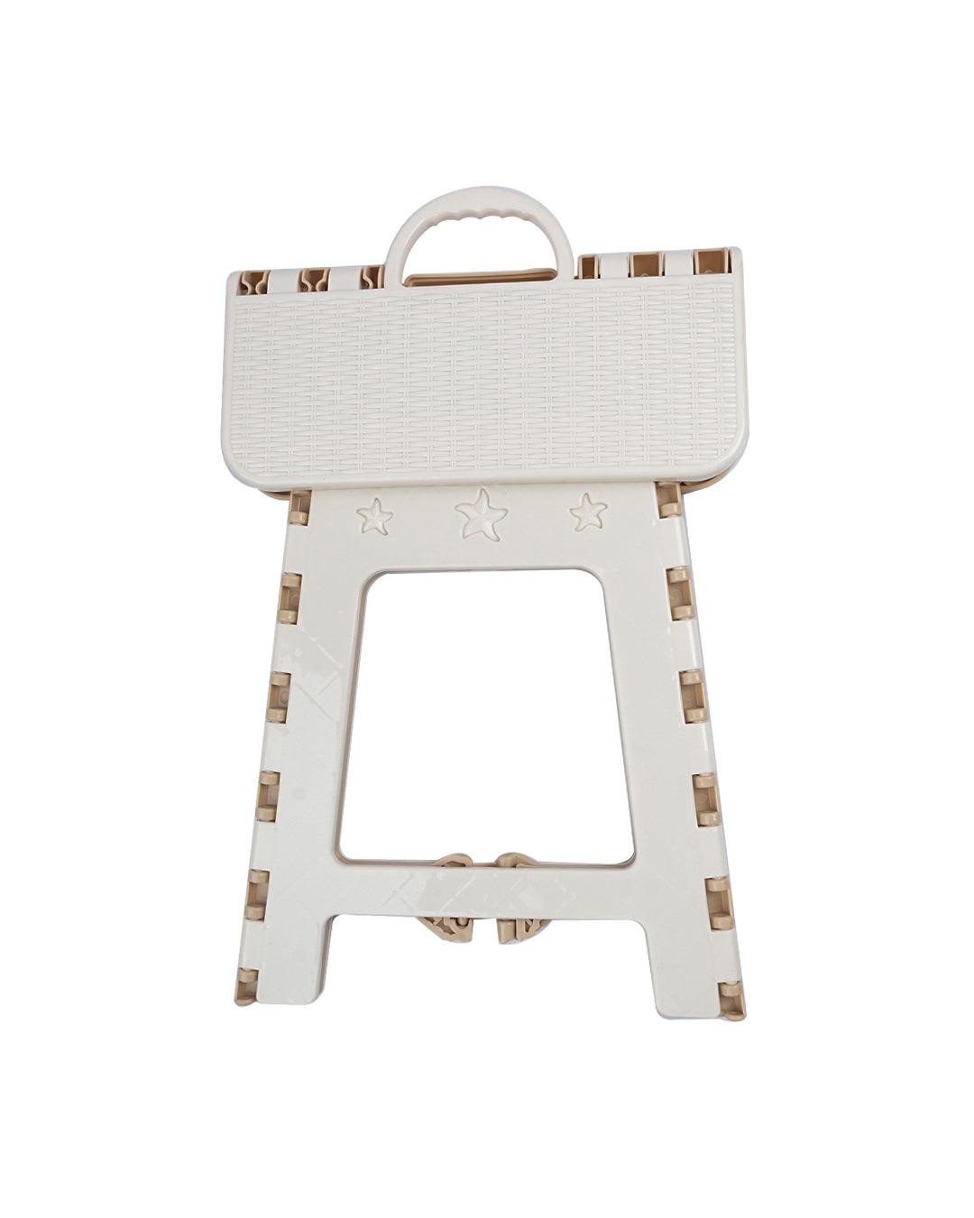 Folding Stool, Beige, Plastic - MARKET 99