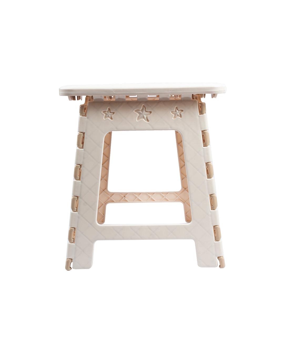 Folding Stool, Beige, Plastic - MARKET 99