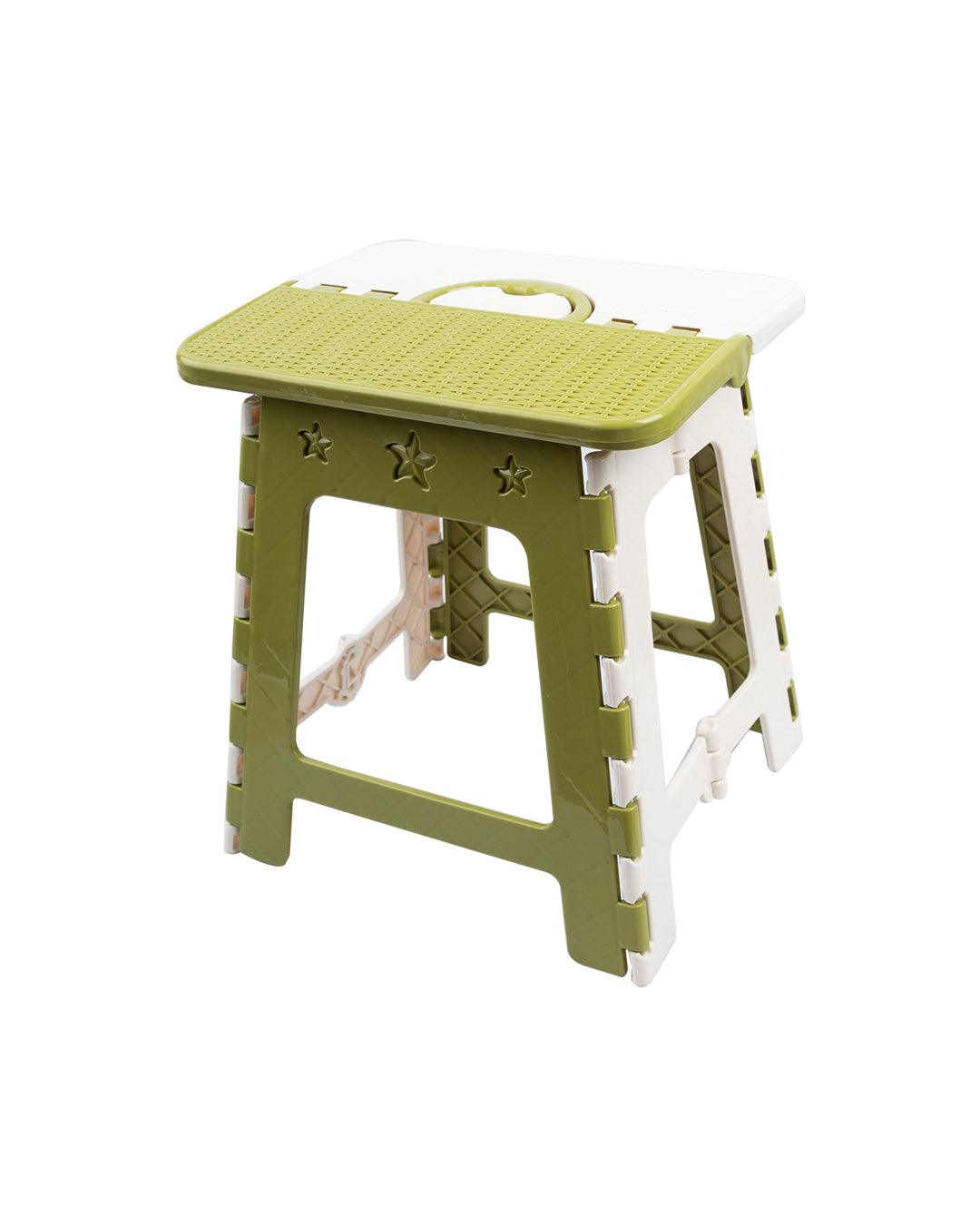 Folding Stool, Olive Green, Plastic - MARKET 99