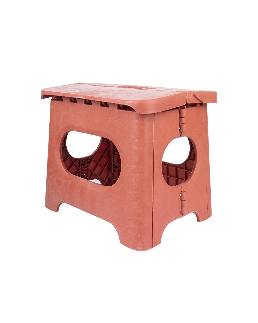 Folding Stool, Red, Plastic - MARKET 99