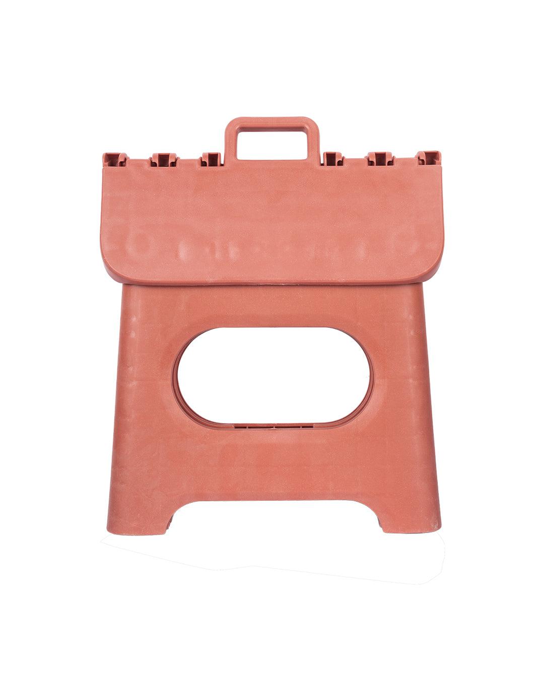 Folding Stool, Red, Plastic - MARKET 99