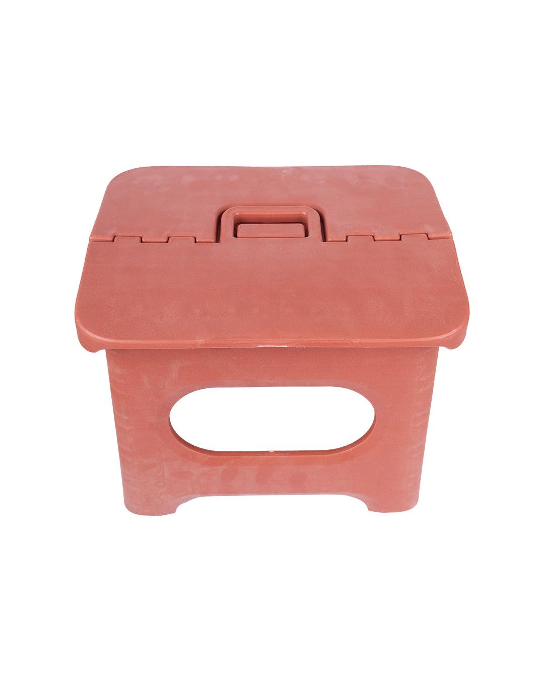 Folding Stool, Red, Plastic - MARKET 99