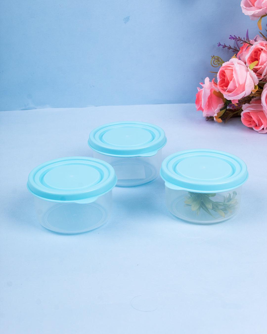 Food Storage Containers, Blue, Plastic, Set of 3, 160 mL - MARKET 99