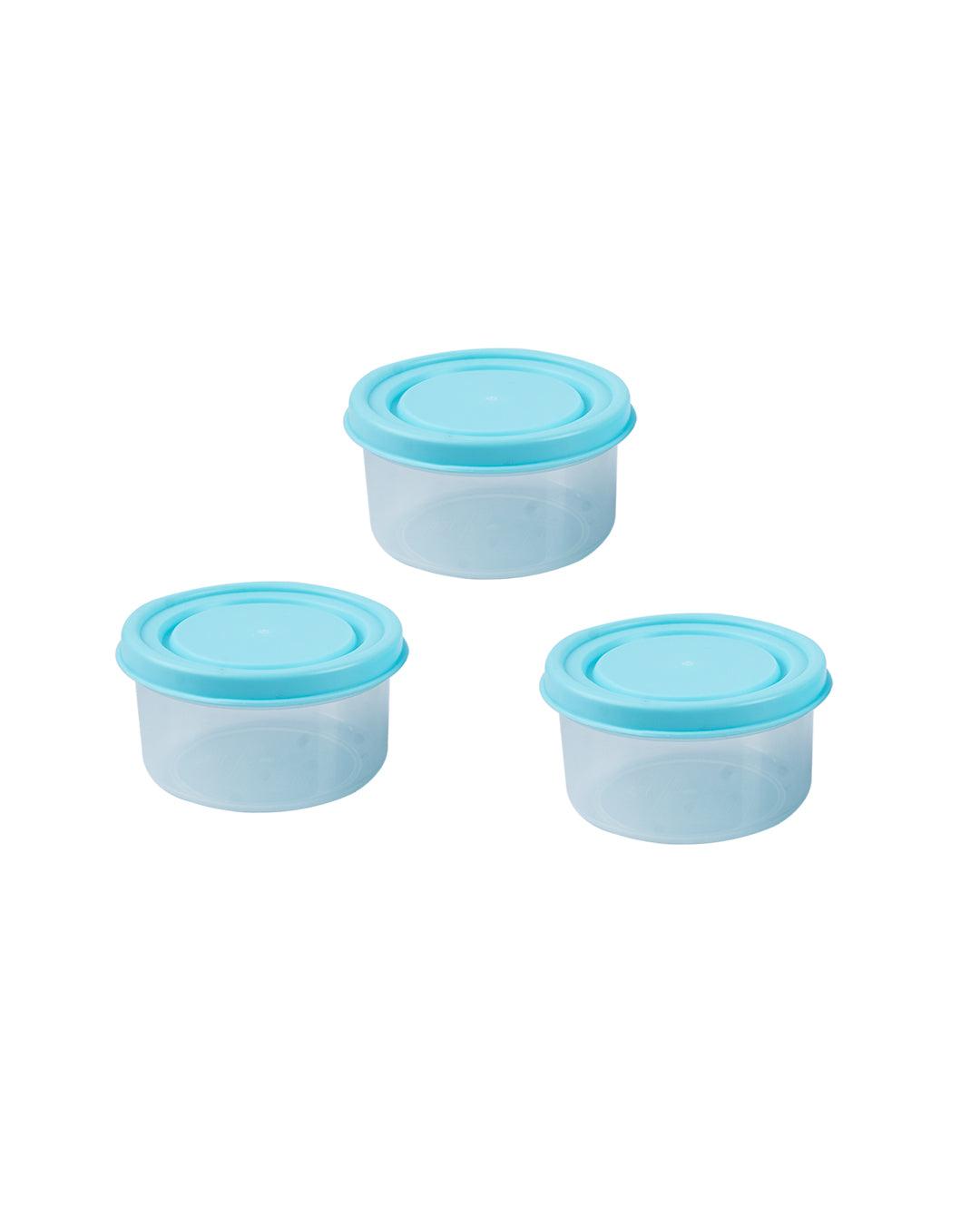 Food Storage Containers, Blue, Plastic, Set of 3, 160 mL - MARKET 99