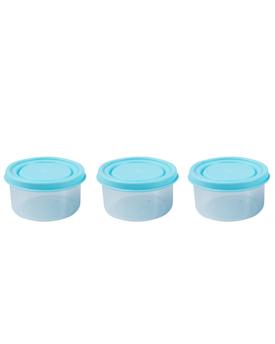Food Storage Containers, Blue, Plastic, Set of 3, 160 mL - MARKET 99