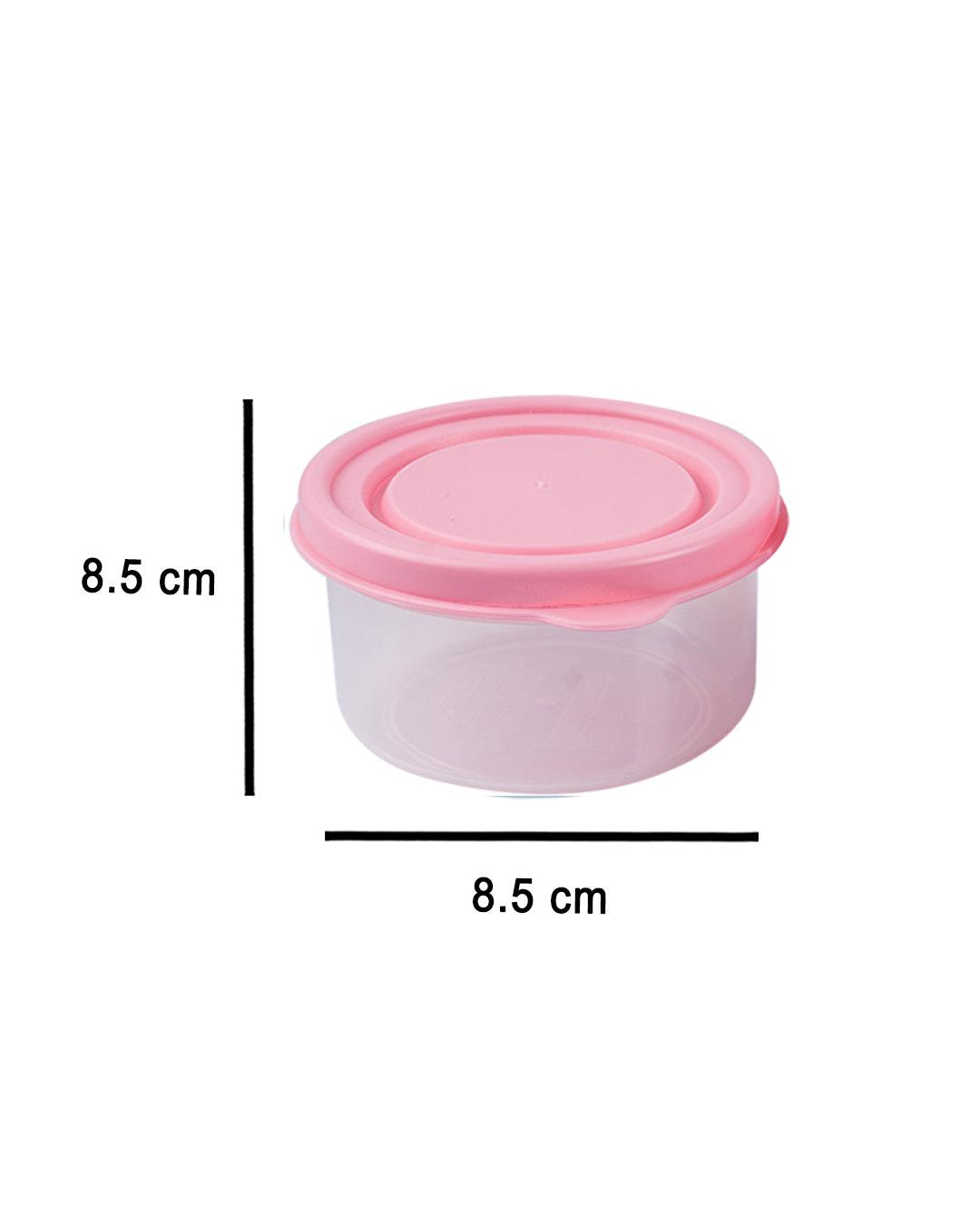 Food Storage Containers, Pink, Plastic, Set of 3, 160 mL - MARKET 99