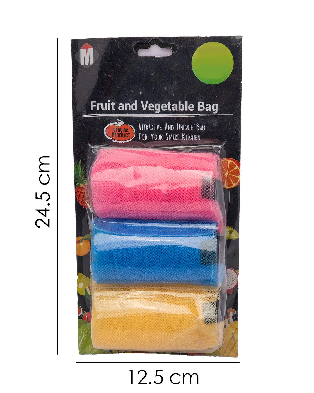 Fruit & Vegetable Bags, Multicolour, Plastic, Set of 12 - MARKET 99