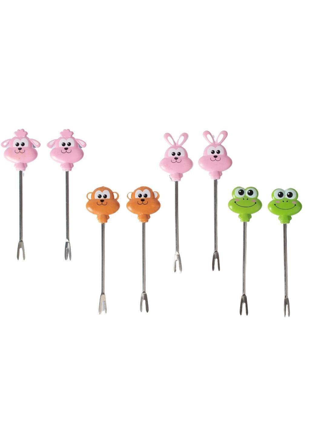 Fun Animal Face Fruit Fork Pack - Set of 7 Pieces