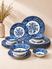 MARKET99 blue floral ceramic dinner set of 20 pieces