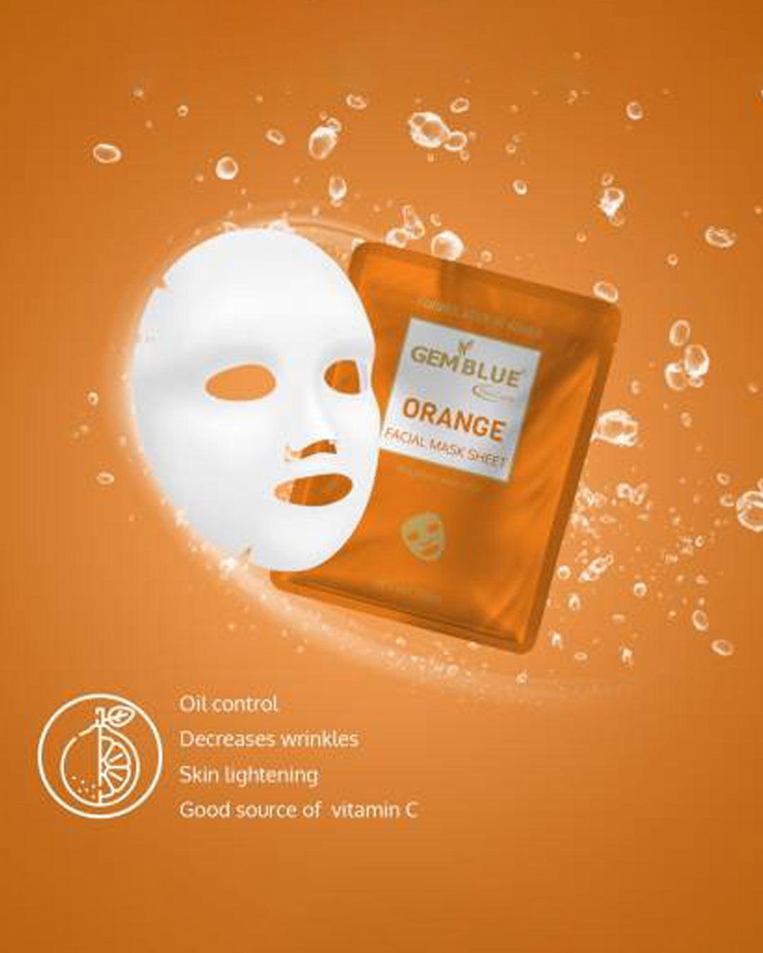 Gemblue Biocare Orange Facial Mask Sheet - Pack Of 2 - MARKET 99