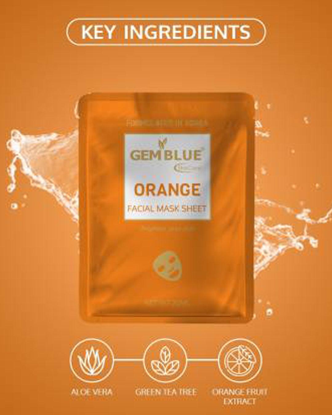 Gemblue Biocare Orange Facial Mask Sheet - Pack Of 2 - MARKET 99
