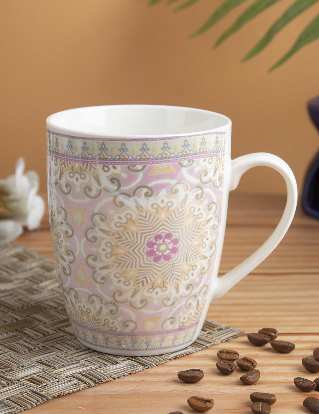 Geometric Pattern Ceramic Coffee Mug (350 mL) - Assorted Colour - MARKET 99