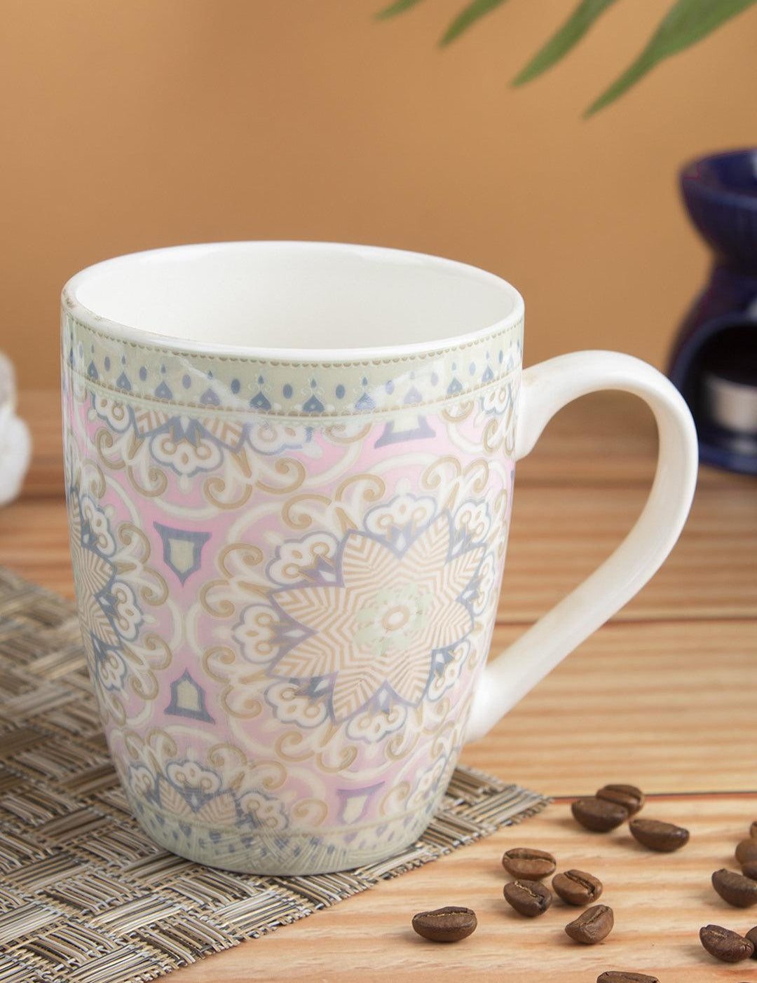 Geometric Pattern Ceramic Coffee Mug (350 mL) - Assorted Colour - MARKET 99