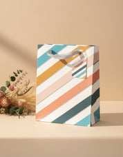 Gift Bag, Abstract Art Print, Paper Bag, Small, Multicolor, Paper, Set of 3 - MARKET 99