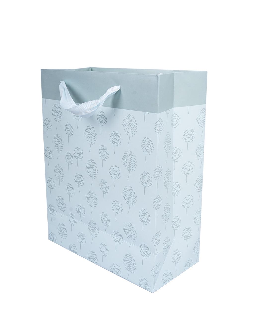 Gift Bag, Botanical Print, Large, Paper Bag, Turquoise, Paper, Set of 3 - MARKET 99