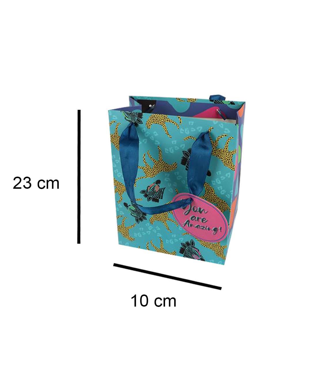 Gift Bag, Cheetah, Paper Bag, Small, Multicolor, Paper, Set of 3 - MARKET 99