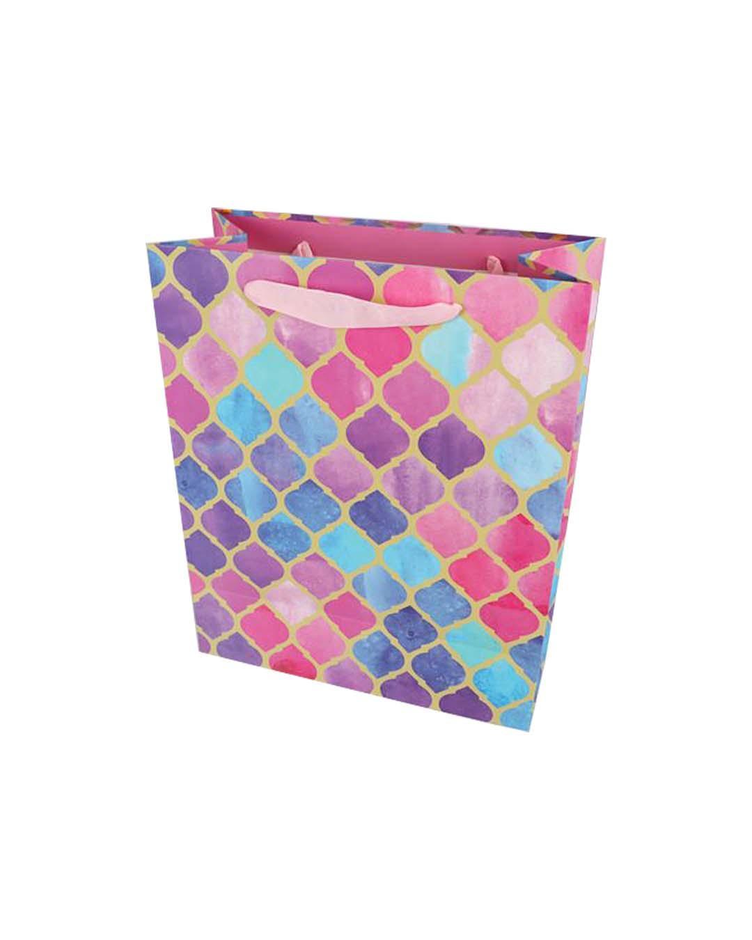Gift Bag, Clover Print, Small, Paper Bag, Multicolor, Paper, Set of 3 - MARKET 99