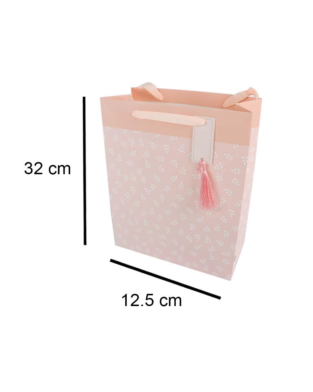 Gift Bag with Tassel, Large, Paper Bag, Peach, Paper, Set of 3 - MARKET 99