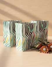 Gift Bag, Zebra Print, Paper Bag, Medium, Multicolor, Paper, Set of 3