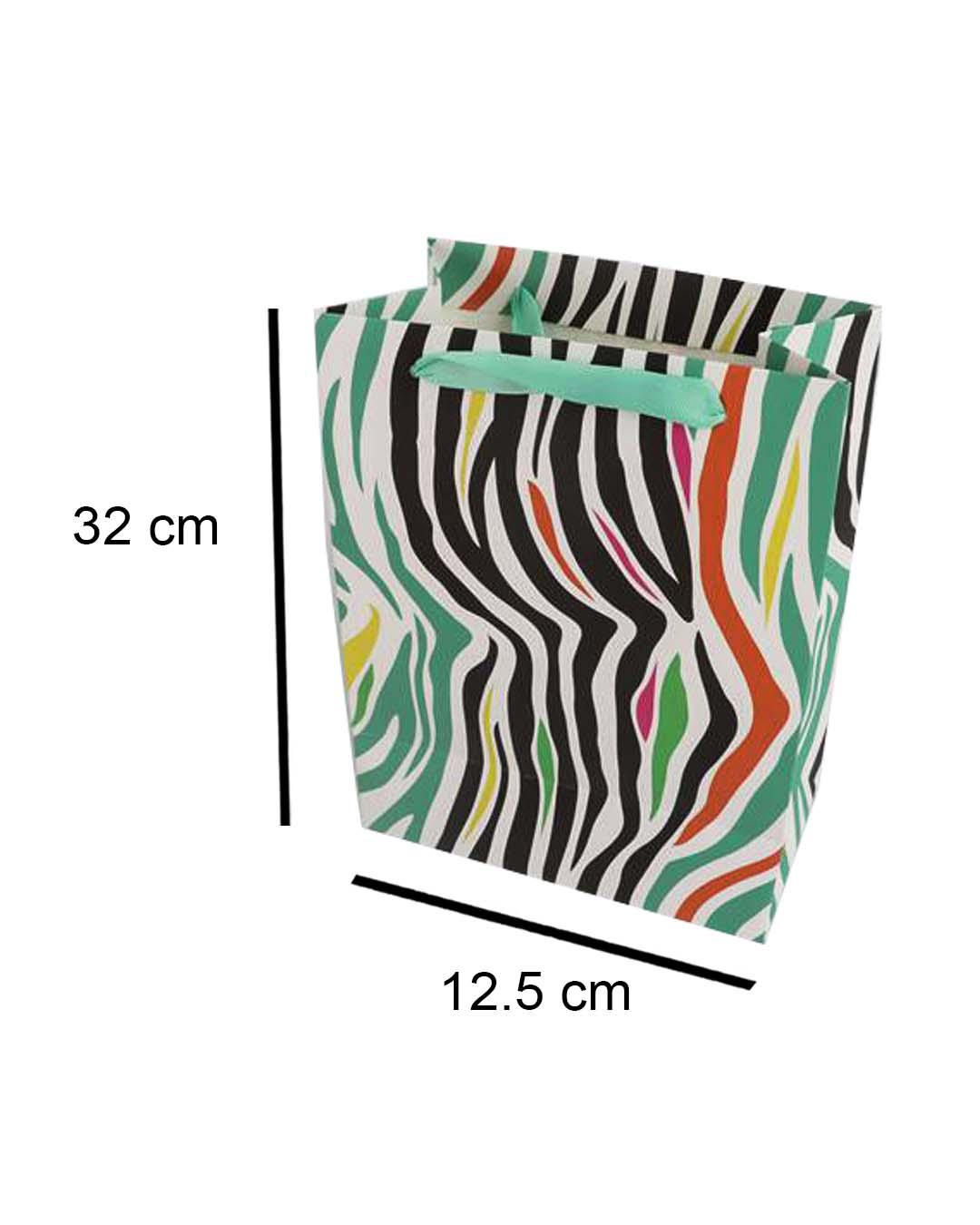 Gift Bag, Zebra Print, Paper Bag, Medium, Multicolor, Paper, Set of 3 - MARKET 99