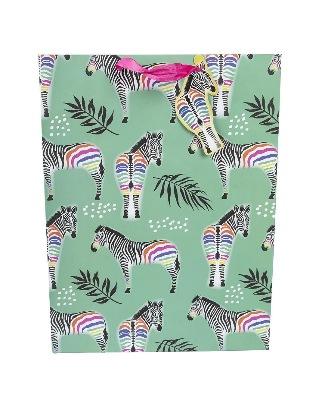 Gift Bag, Zebra Print, Paper Bag, Small, Multicolor, Paper, Set of 3 - MARKET 99
