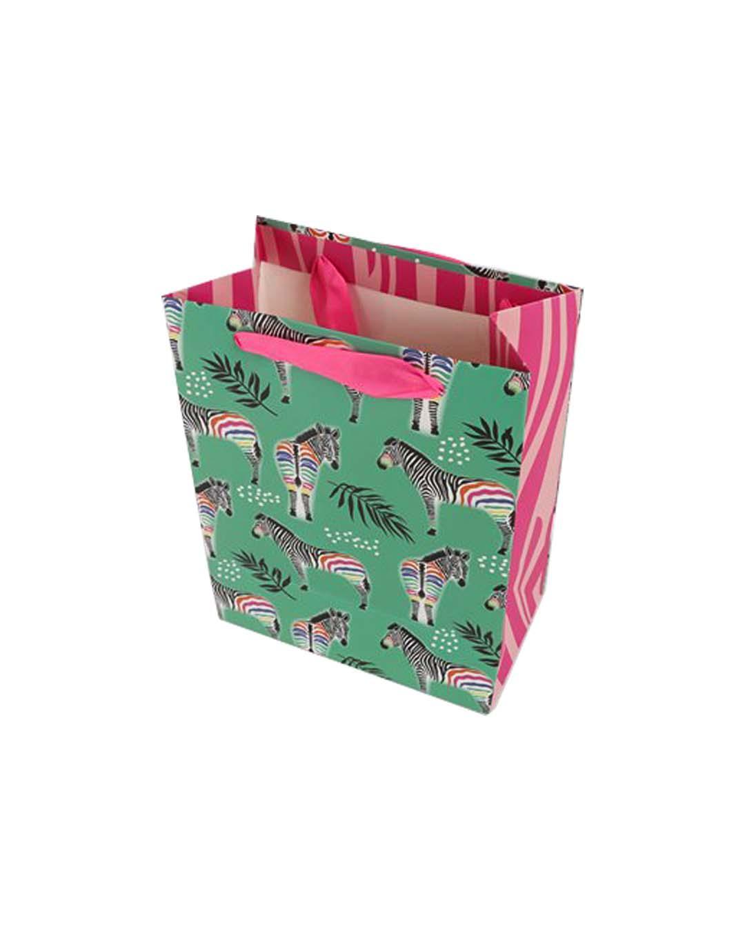 Gift Bag, Zebra Print, Paper Bag, Small, Multicolor, Paper, Set of 3 - MARKET 99