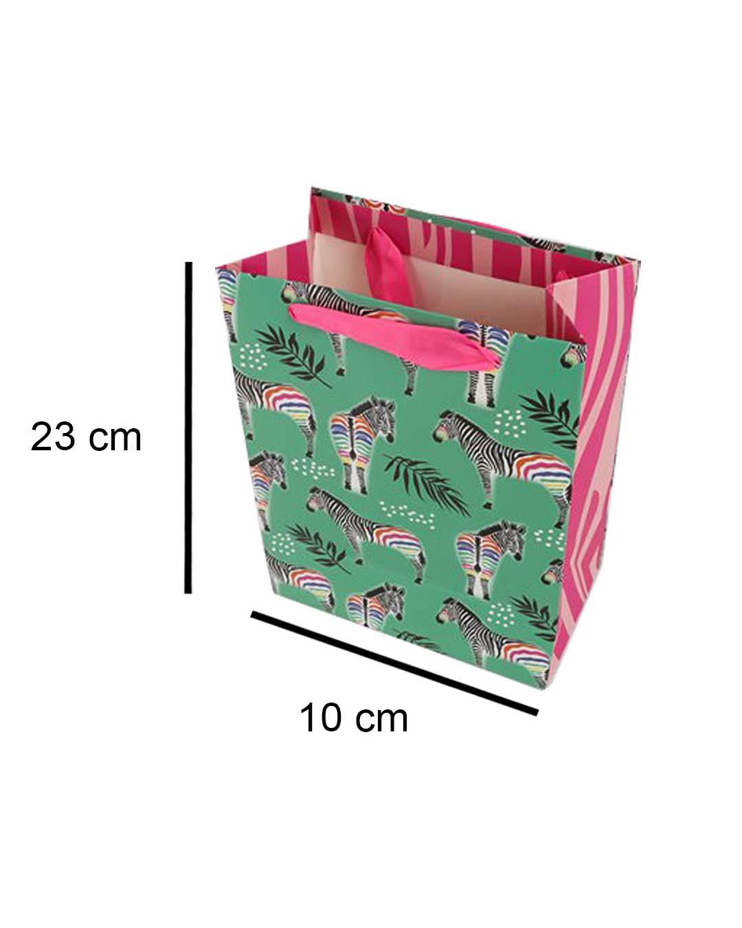 Gift Bag, Zebra Print, Paper Bag, Small, Multicolor, Paper, Set of 3 - MARKET 99