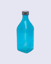 Glass Bottle, Water Bottle, Modern Design, Blue, Glass, 1.1 Litre - MARKET 99