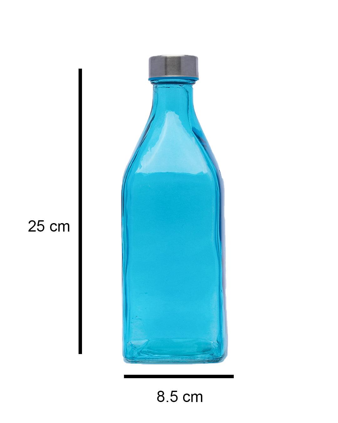 Glass Bottle, Water Bottle, Modern Design, Blue, Glass, 1.1 Litre - MARKET 99