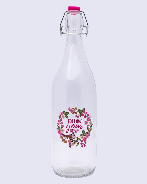 Glass Bottle, Water Bottle, Modern Design, Transparent, Glass, 1 Litre - MARKET 99