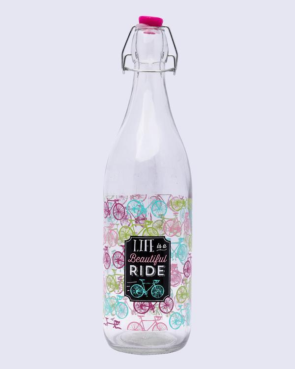 Glass Bottle, Water Bottle, Modern Design, Transparent, Glass, 1 Litre - MARKET 99