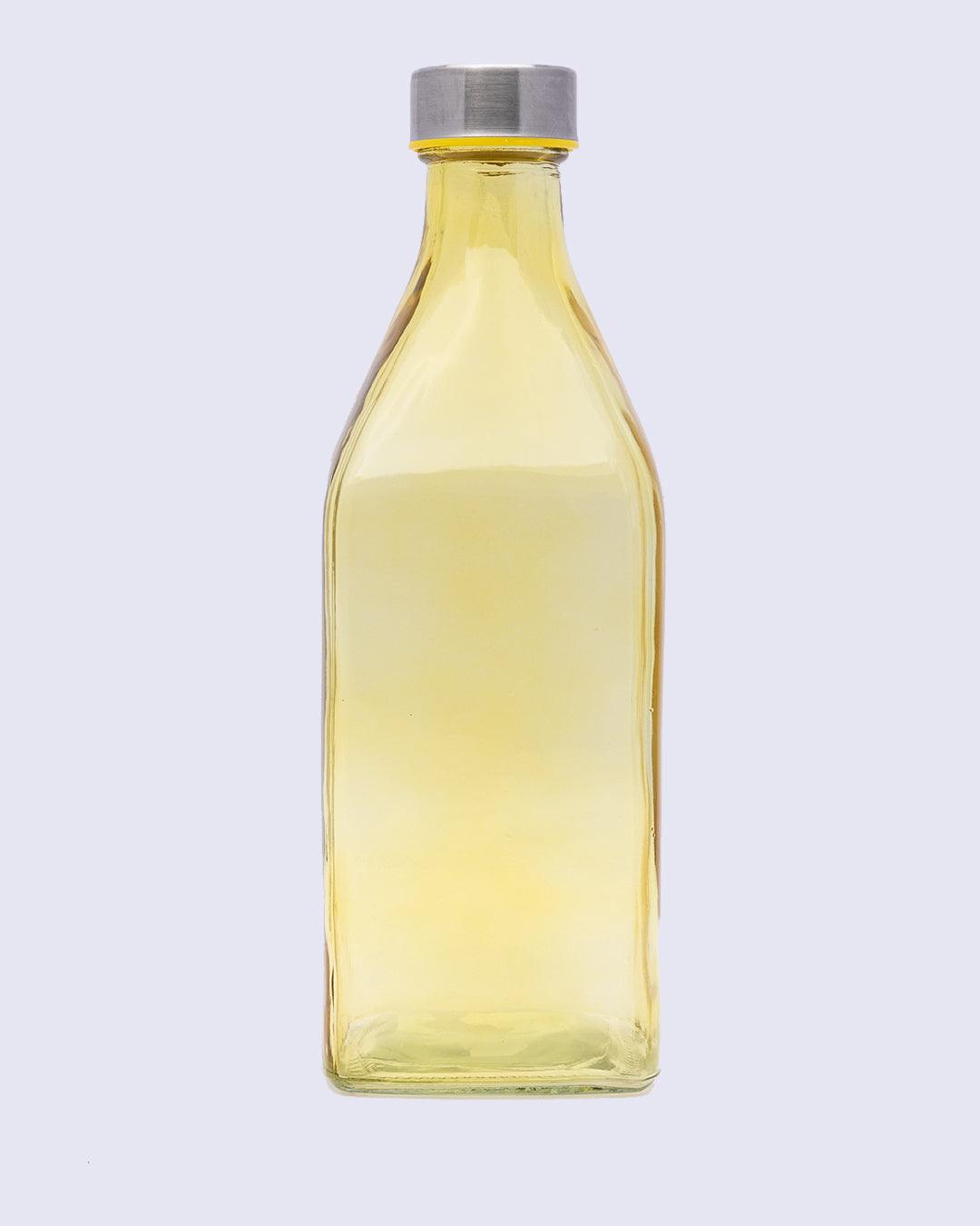 Glass Bottle, Water Bottle, Modern Design,Yellow, Glass, 1.1 Litre - MARKET 99