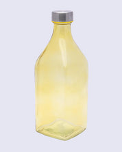 Glass Bottle, Water Bottle, Modern Design,Yellow, Glass, 1.1 Litre - MARKET 99