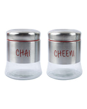 Glass Cheeni & Chai Jar 750 mL(Red) - MARKET 99