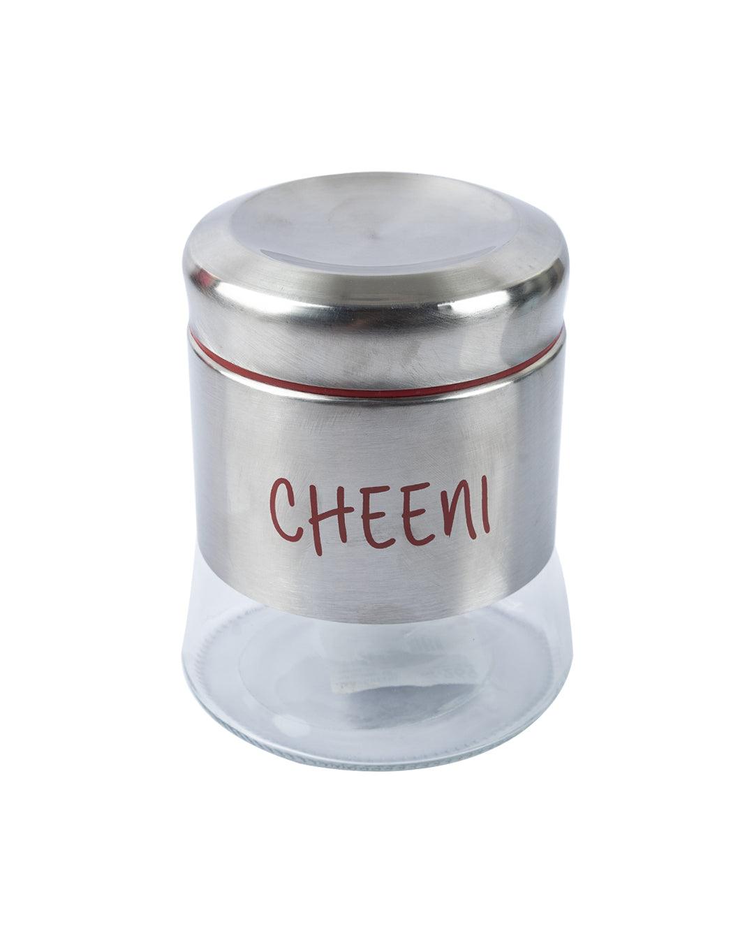 Glass Cheeni & Chai Jar 750 mL(Red) - MARKET 99