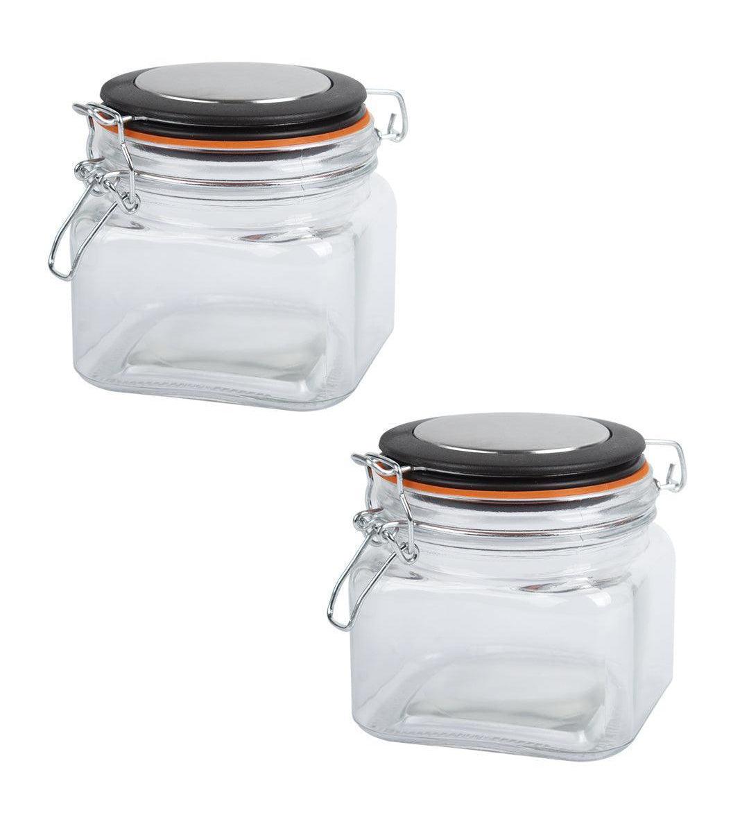 Glass Jar With Airtight Lid Pack Of 2 Pcs - (Each 600 Ml) - MARKET 99